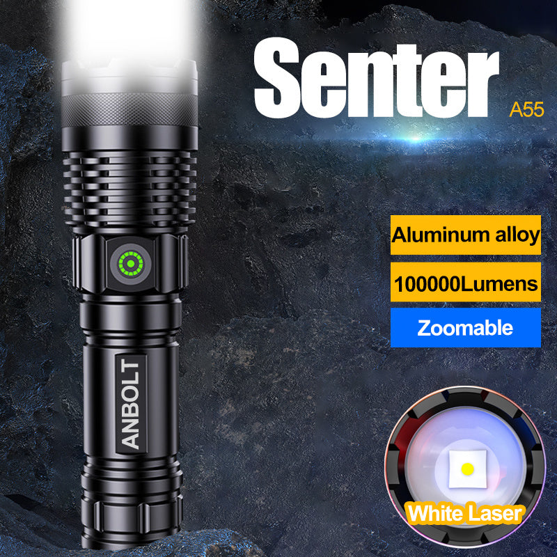 Super Bright LED Flashlight 90000 Lumens USB C Rechargeable Waterproof Flashlight Zoomable Flashlight 3 Light Modes Long Distance Flashlight