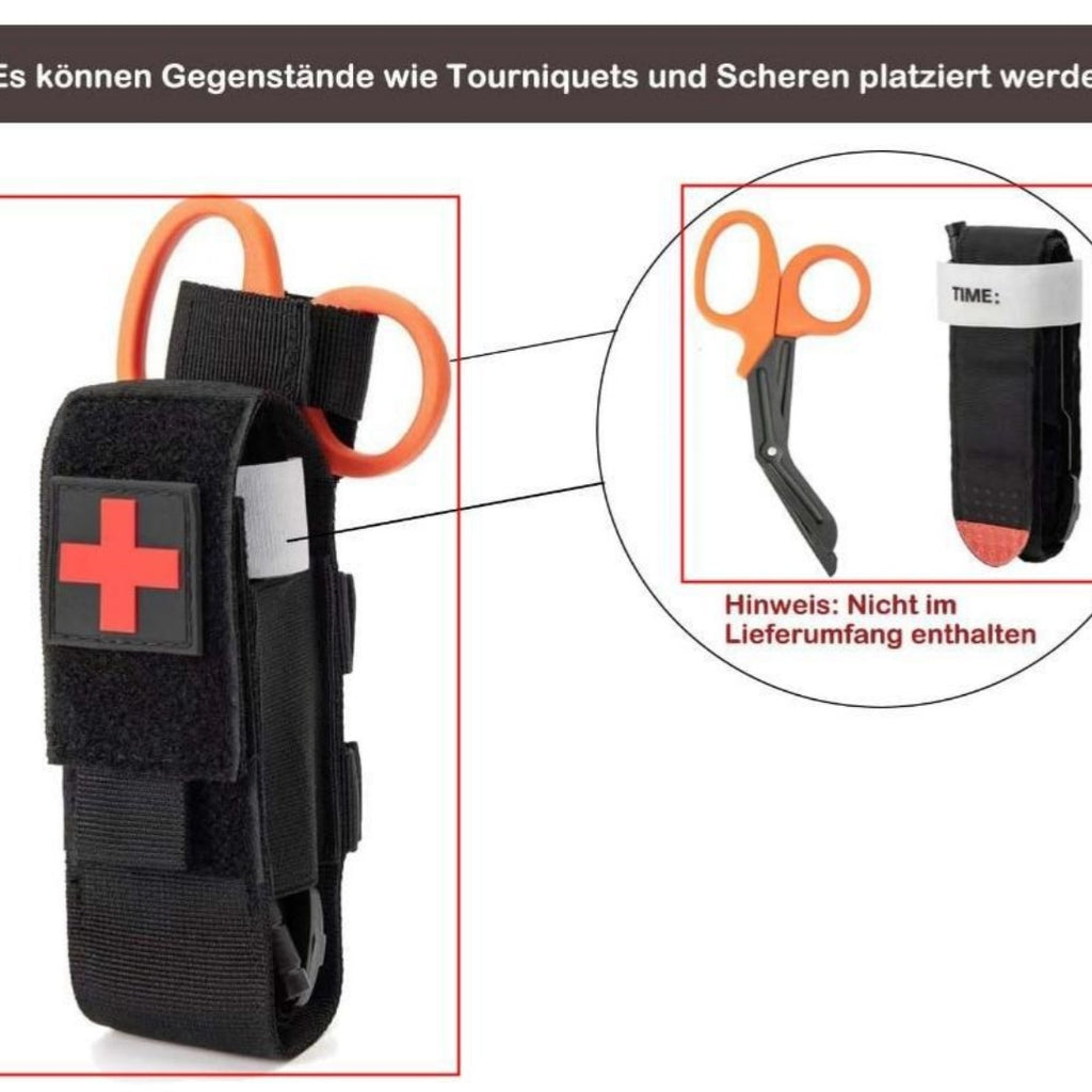 Tactical Edc Tourniquet Scissor Kit Outdoor Flashlight Storage Bag